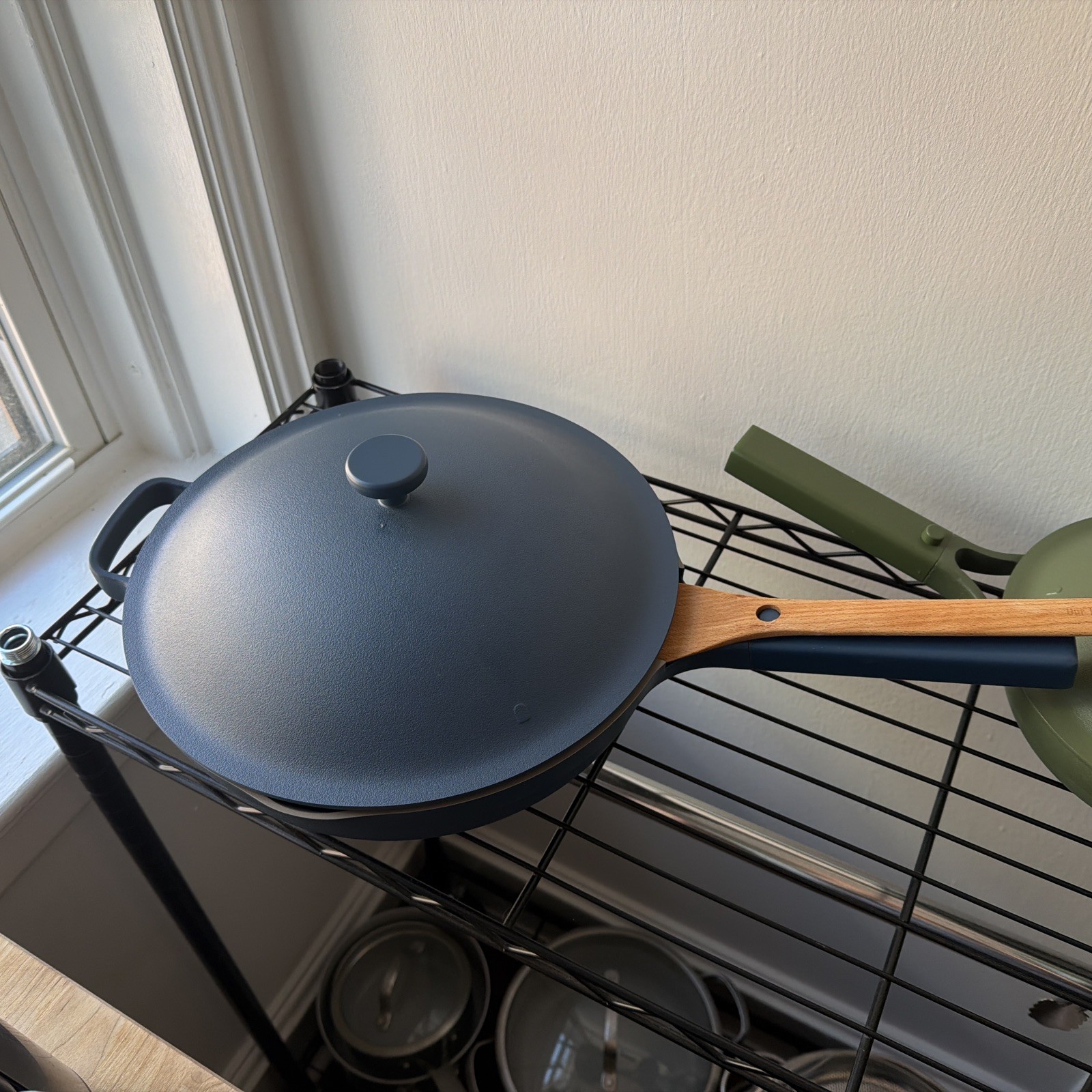 Our Place LARGE Always Pan 12.5” Ceramic Nonstick Pan w Lid Blue Salt