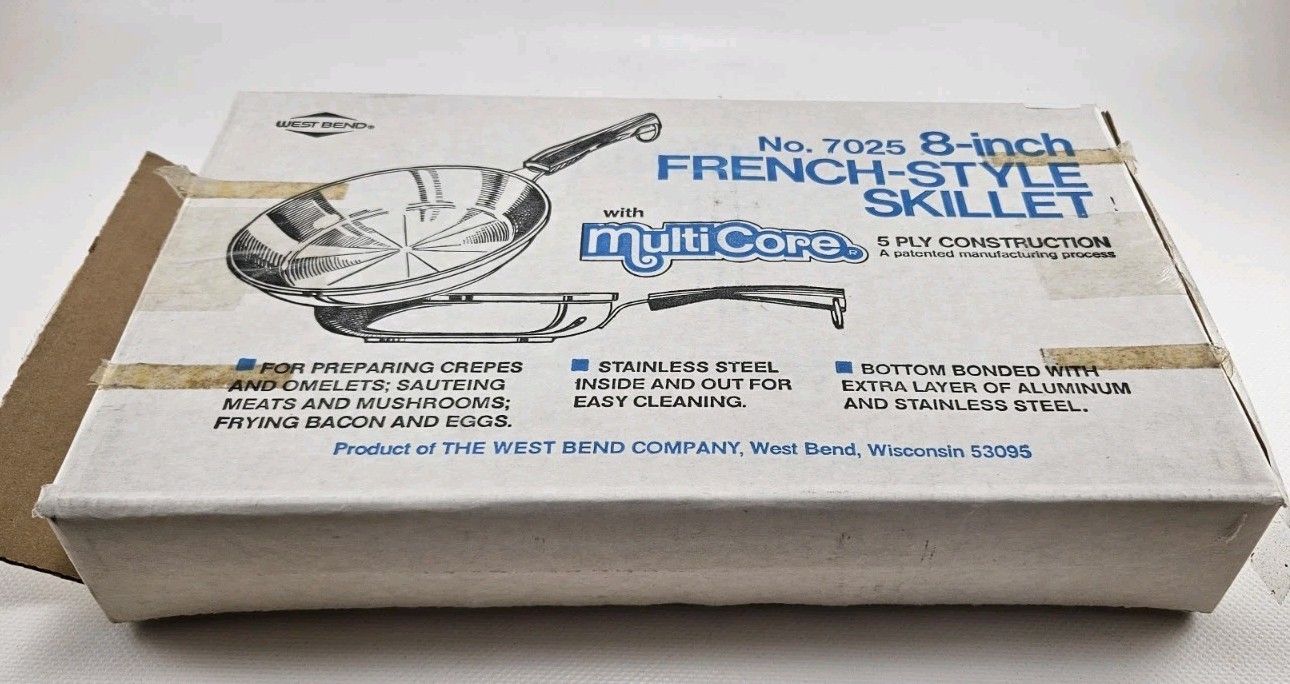 West Bend Multi Core 8 Inch Skillet Stainless Steel Brand New