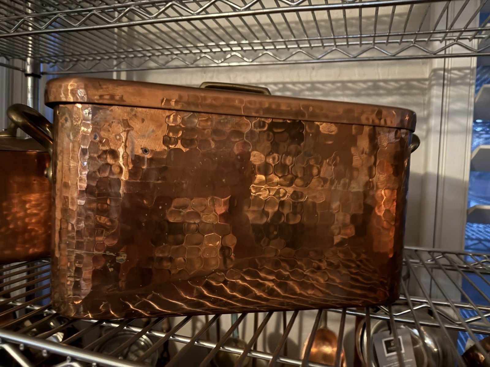 French Hammered Copper Cookware Braiser or Dutch Oven/Lid Williams Sonoma France