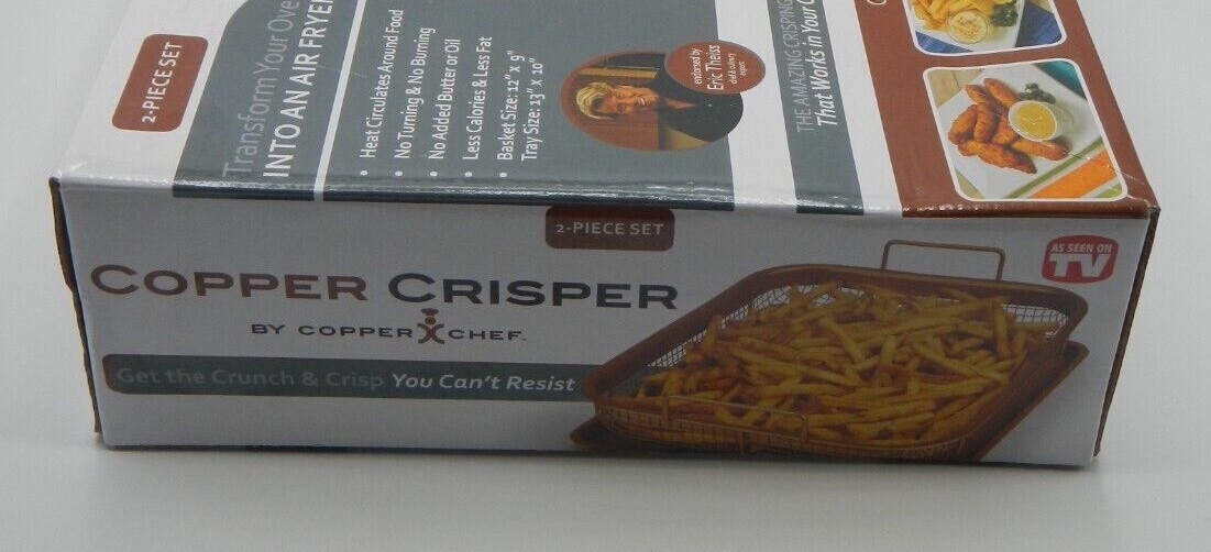 Air Fryer Pan Copper Crisper 13″x10″ Prevents Sticking Copper Chef NEW