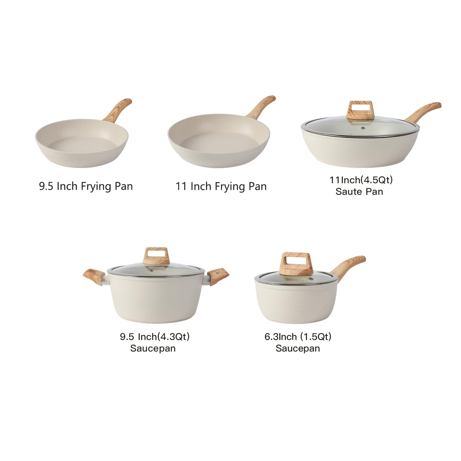 16~Piece Nonstick Cookware Set Pots and Pans