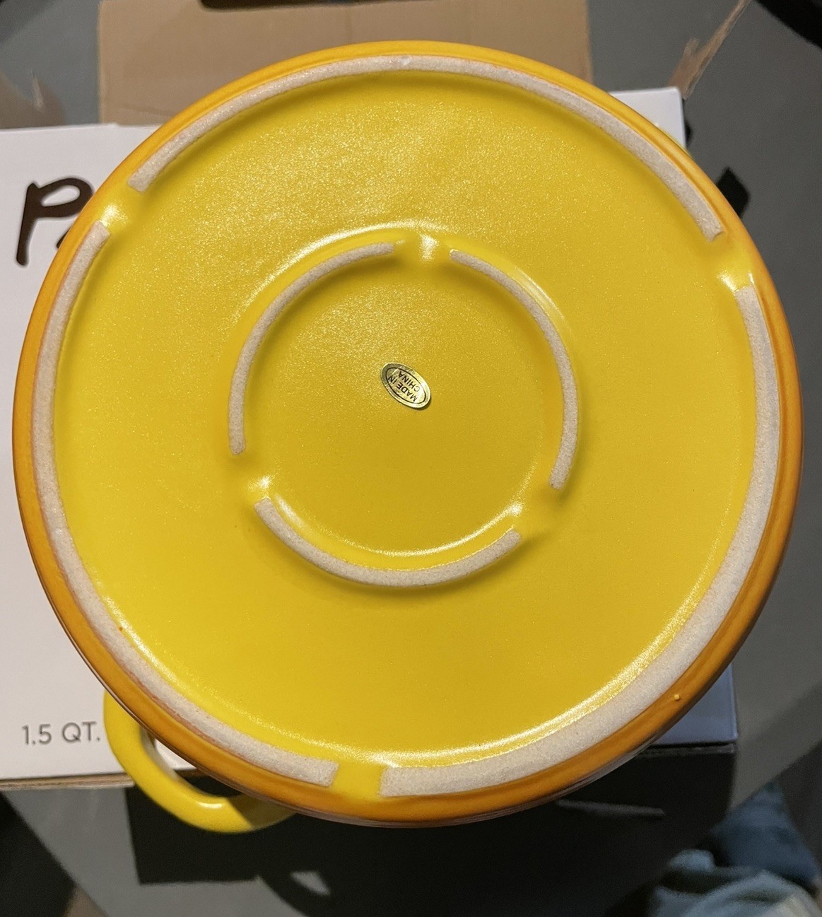 New in Box PARINI 1.5 QT Flameproof Casserole Dish Yellow