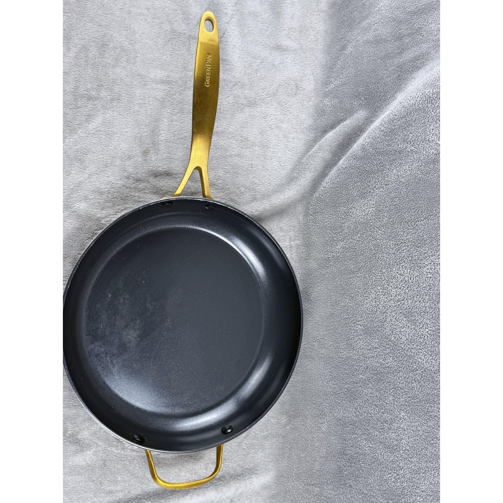 GreenPan Ceramic Non-Stick Frying Pans Set of 3 Black Gold Handles Induction