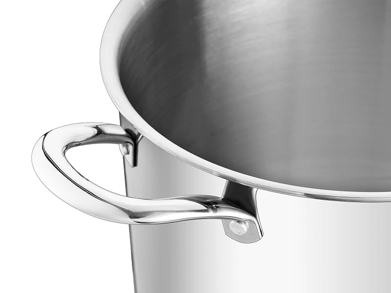 12QT Large Stainless Steel Stock Pot with Lid, Tri-ply Cooking Soup Stockpot