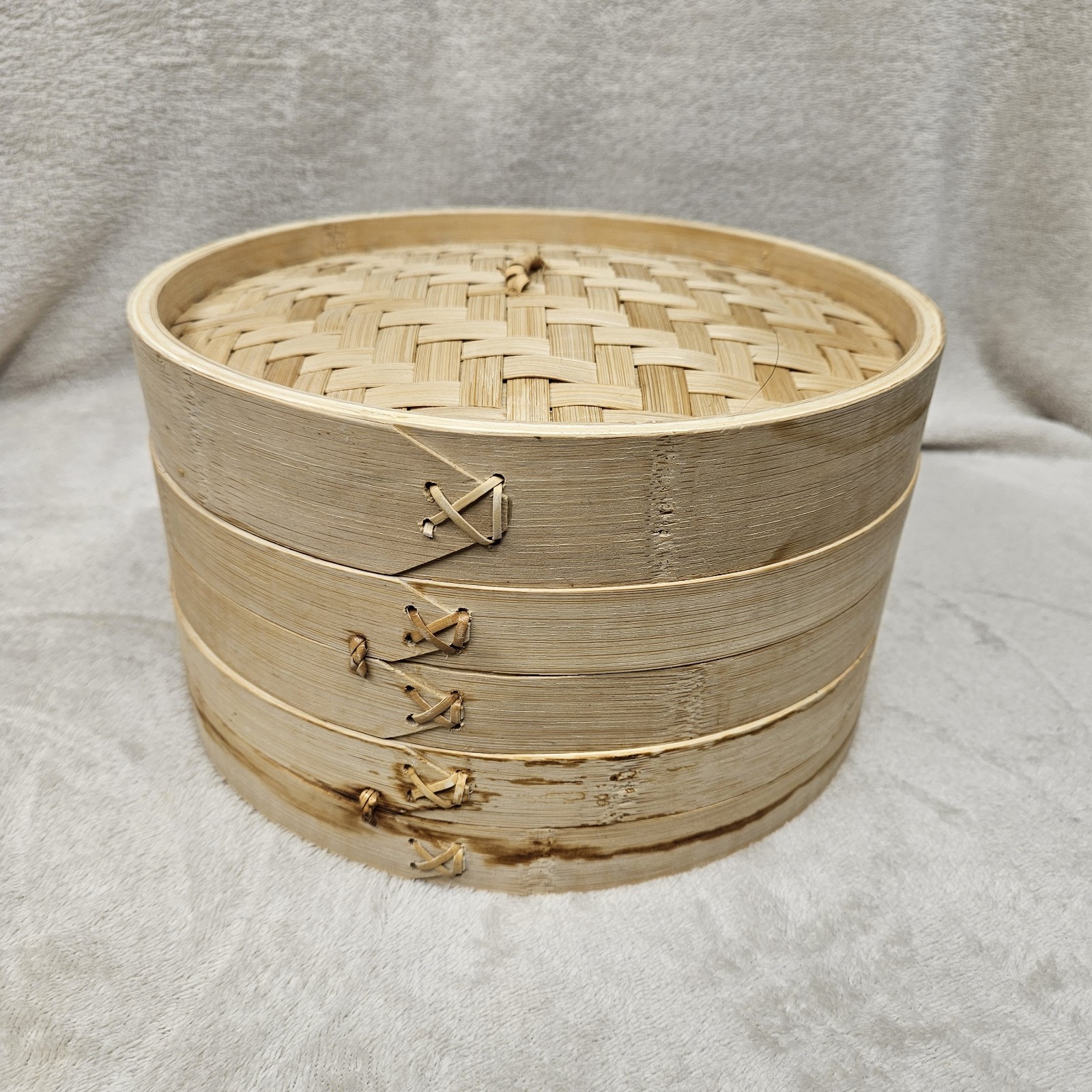 Bamboo Steamer Basket With Lid Vegetable Dumpling Streamer Two Tier