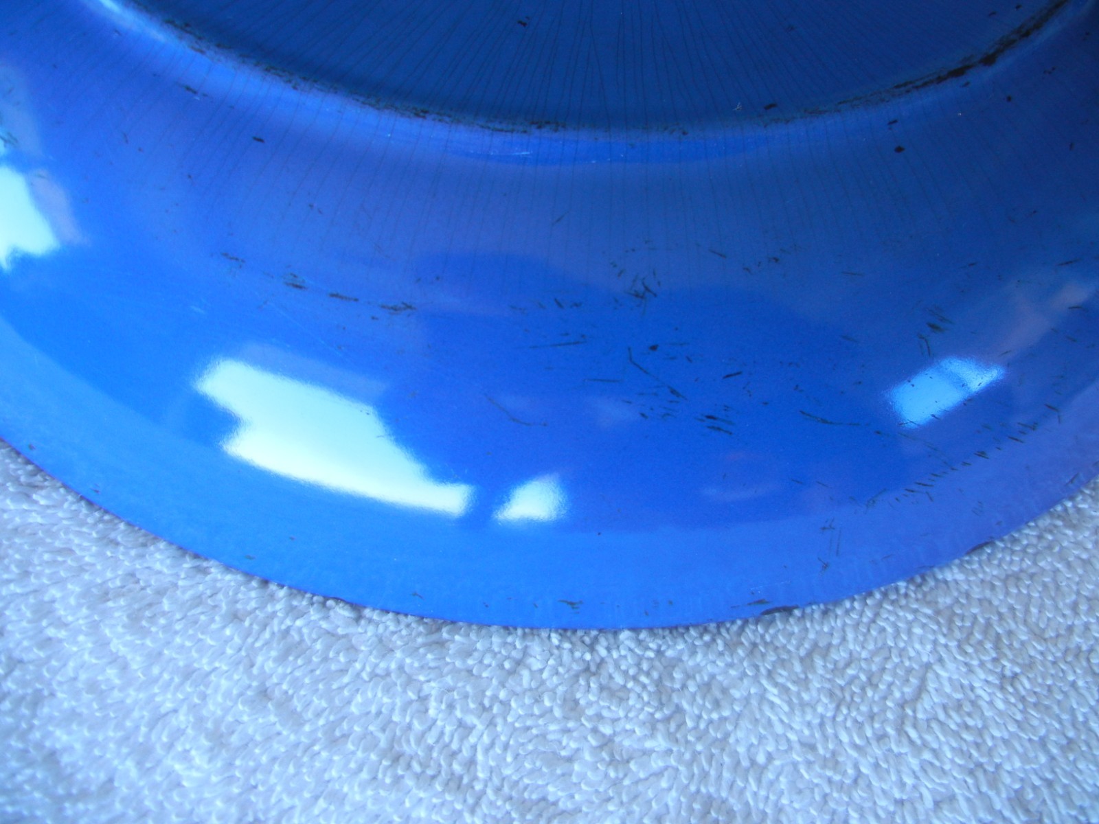 Vintage Le Creuset Blue Cast Iron Enamel 9-3/4″ Shallow Skillet Frying Pan