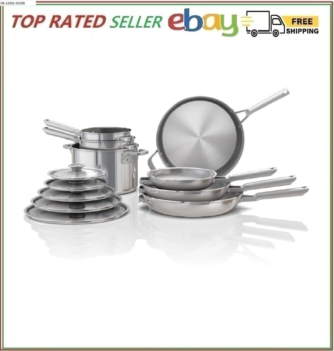 Ninja EverClad 12-Piece Tri-Ply Commercial-Grade Stainless Steel Cookware