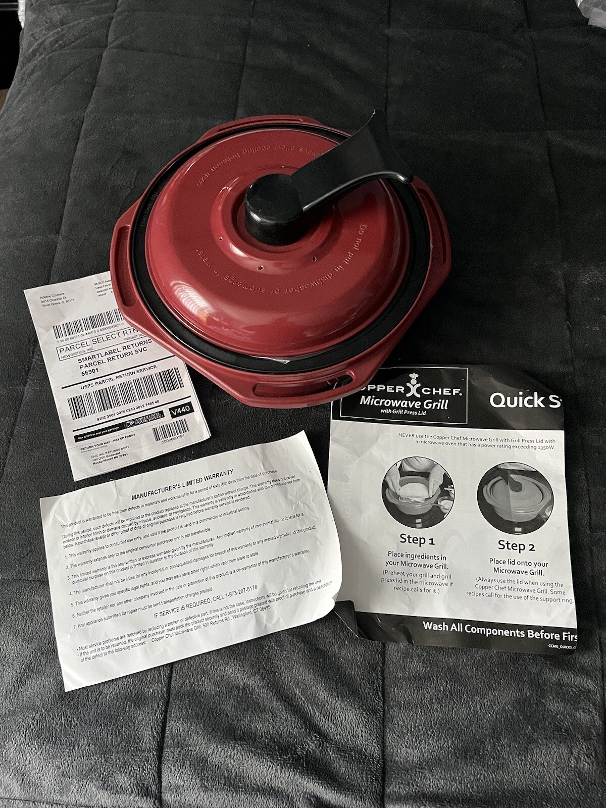 Copper Chef Microwave Grill W/ Grill Press & Accessories No Box