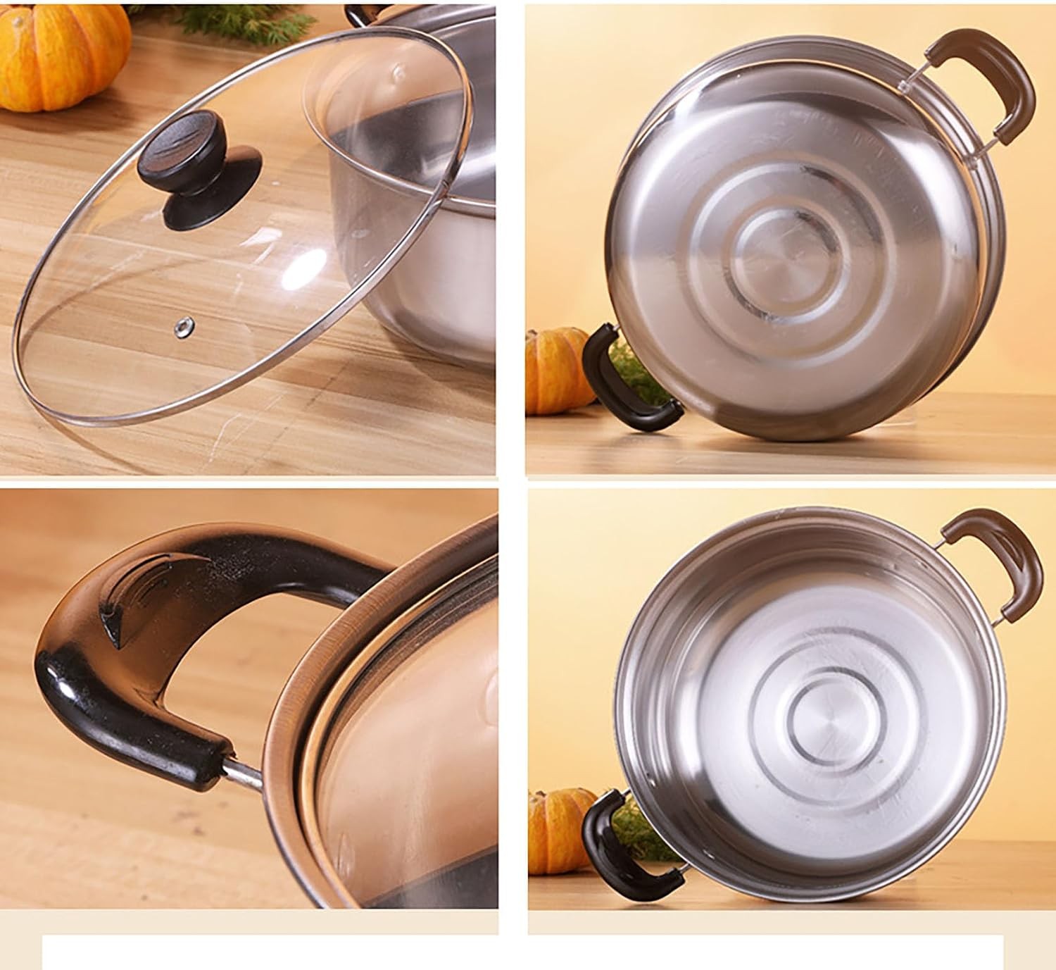 Small Saucepan, 0.9 Quart Double Handle Milk and Soup Pot with Lid for Warming,