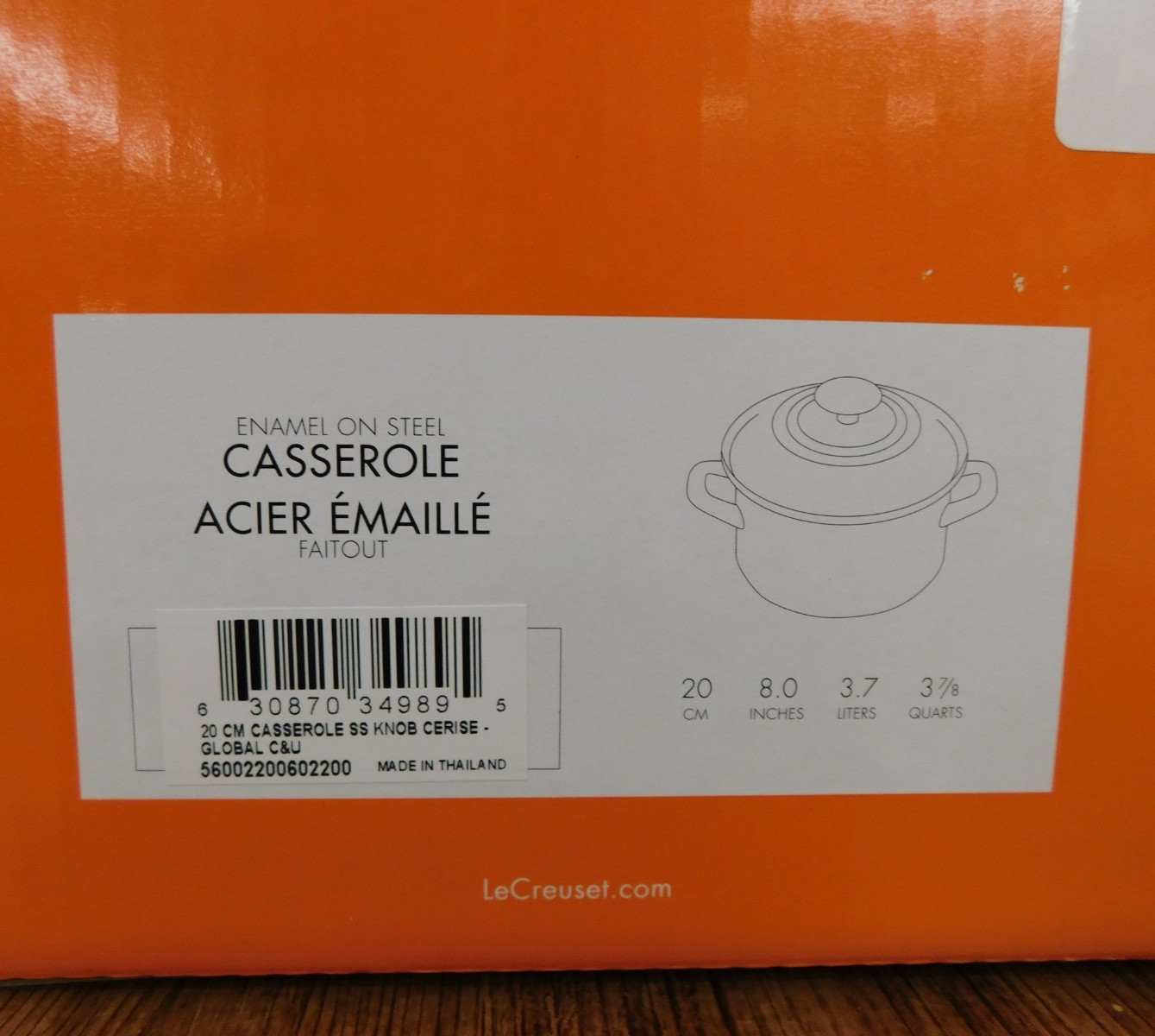 Le Creuset Enameled Steel 3.8 Quart Petite Stockpot, Cerise – New
