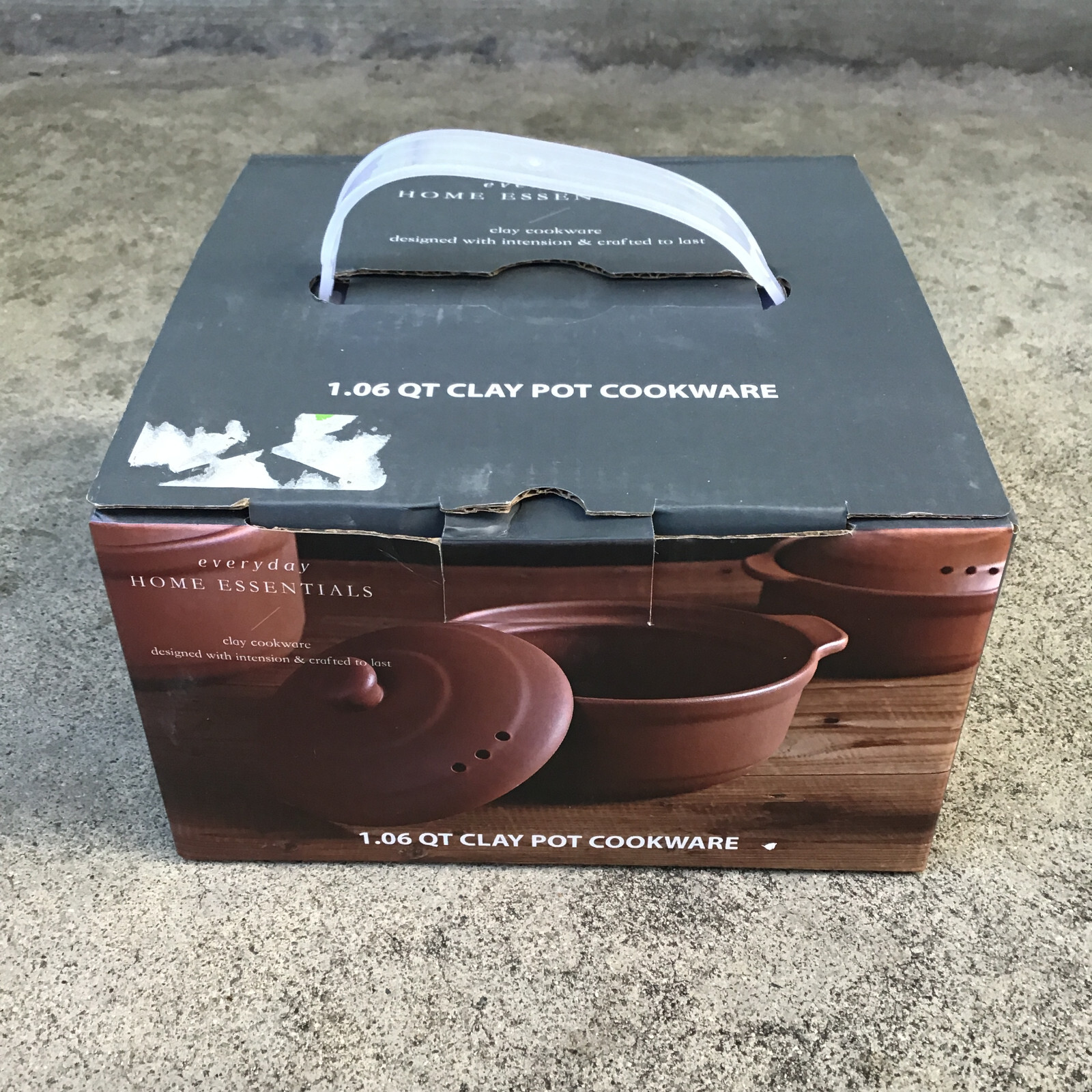 Home Essentials 1.06 QT Brown Clay Pot Cookware For Gas Wood Oven Stoves