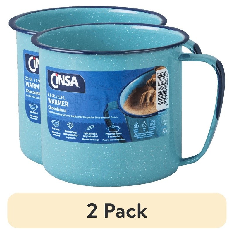 Enamel Steel 2Qt Chocolatera Nonstick Pot Thermal Shock Resistant Easy Clean New