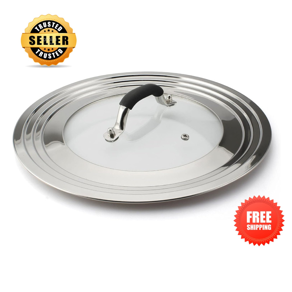Stainless Steel Universal Lid for Pans Pots Fits 8.25 9 10 11 12 Inch Cast Iron