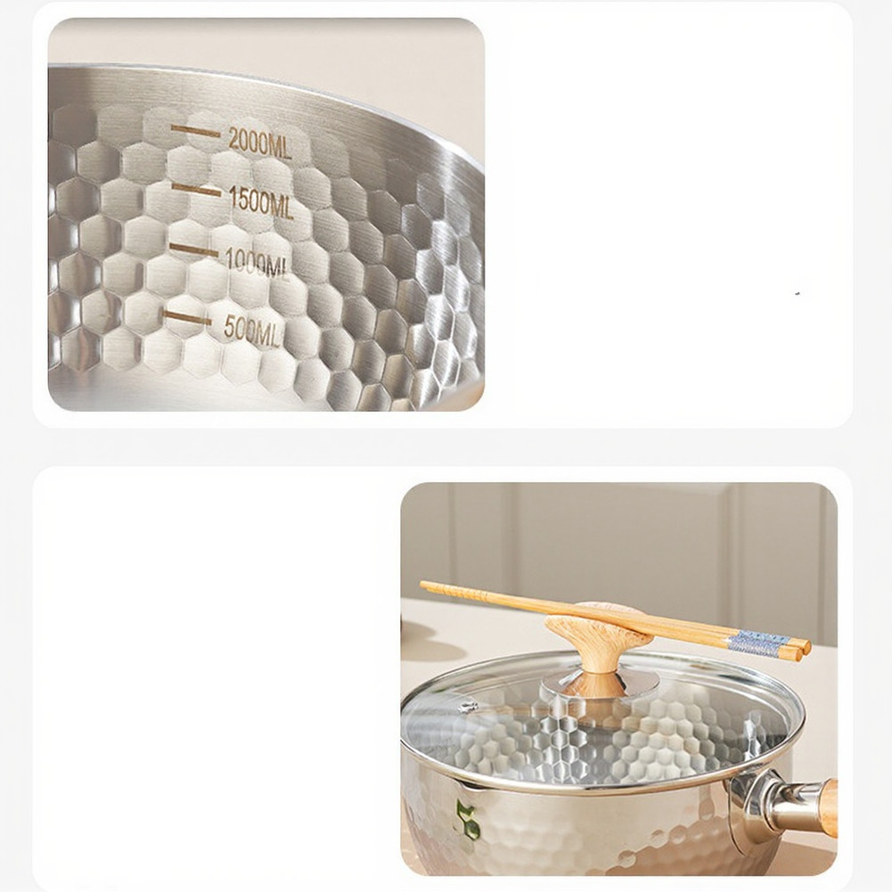 Yukihira Look Stainless Steel Saucepan 34.5CM Quart Size with Lid and Handle