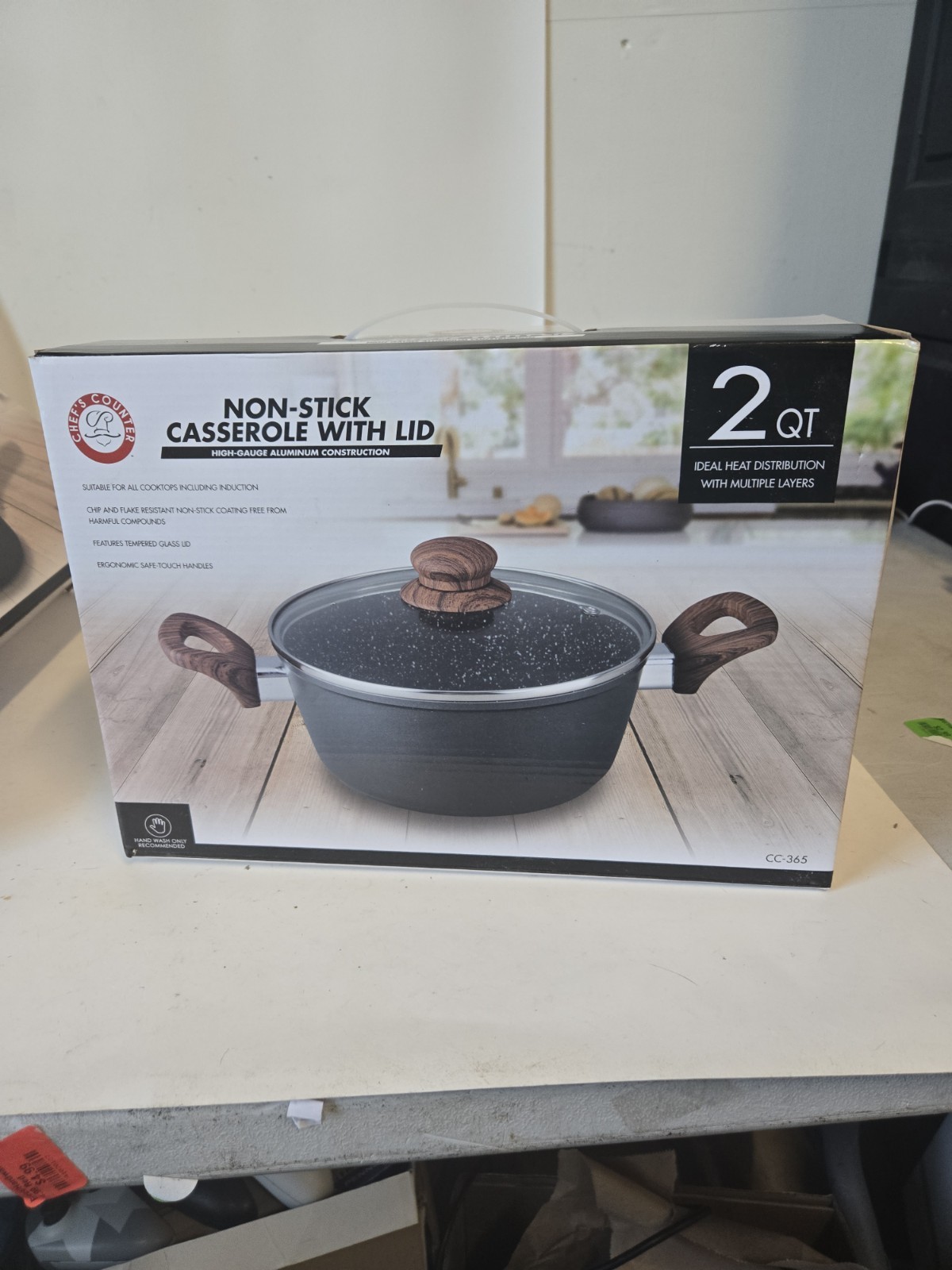 2 Quart Non Stick Casserole With Tempered Lid By Chef’s Counter