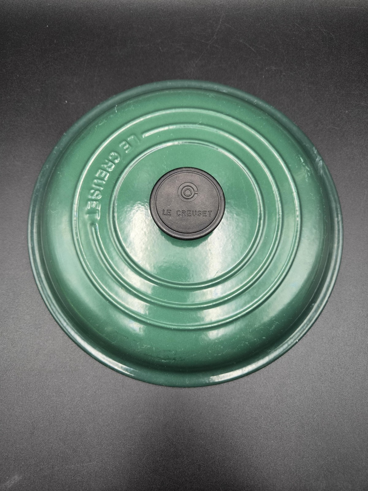 Le Creuset 11″ LID ONLY #26 Green Cast Iron Enamel France Replacement 2 1/4 QT