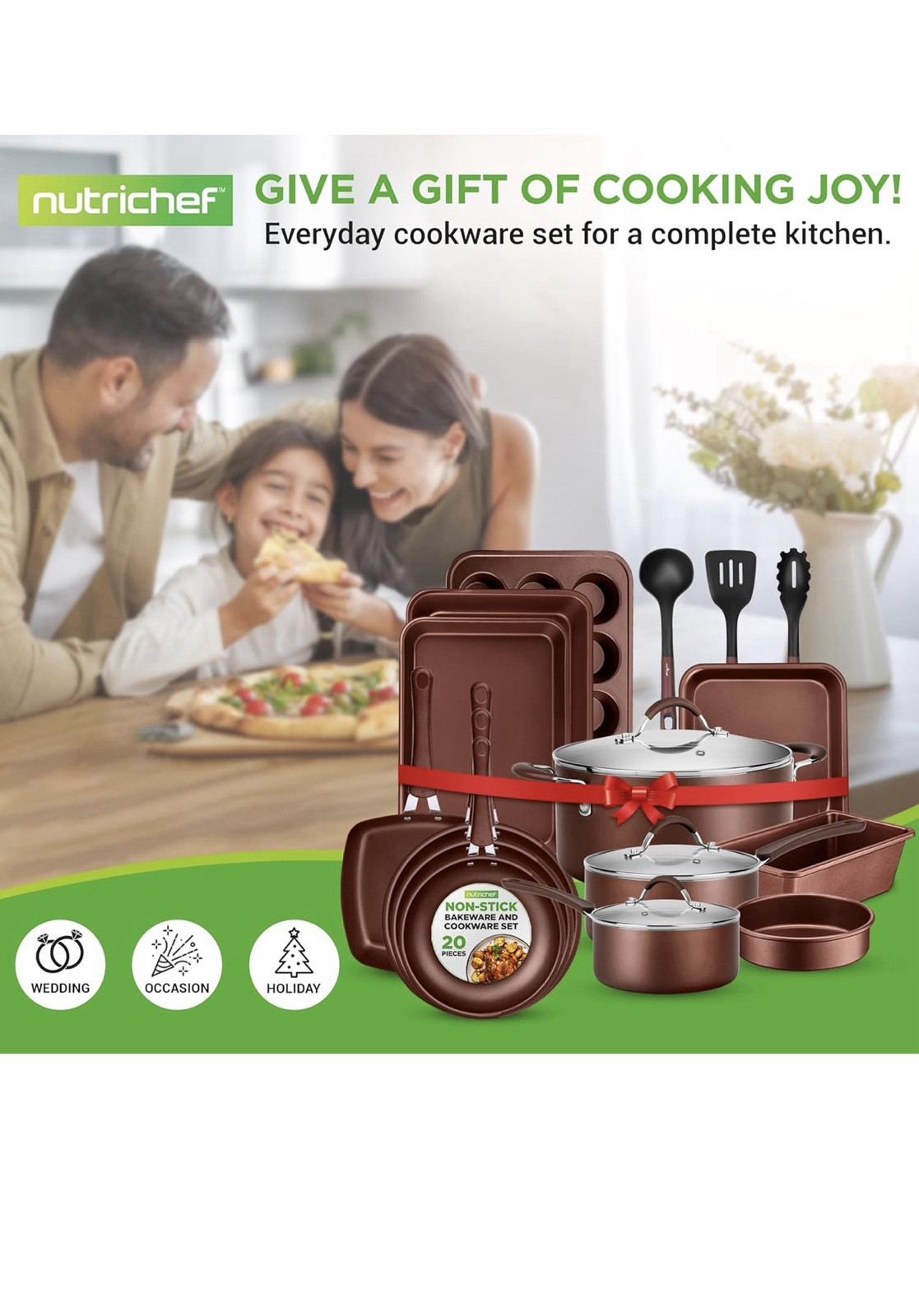 Luxury Aluminum Cookware Set – 20-Piece Non-Stick Essentials for Every Kitchen