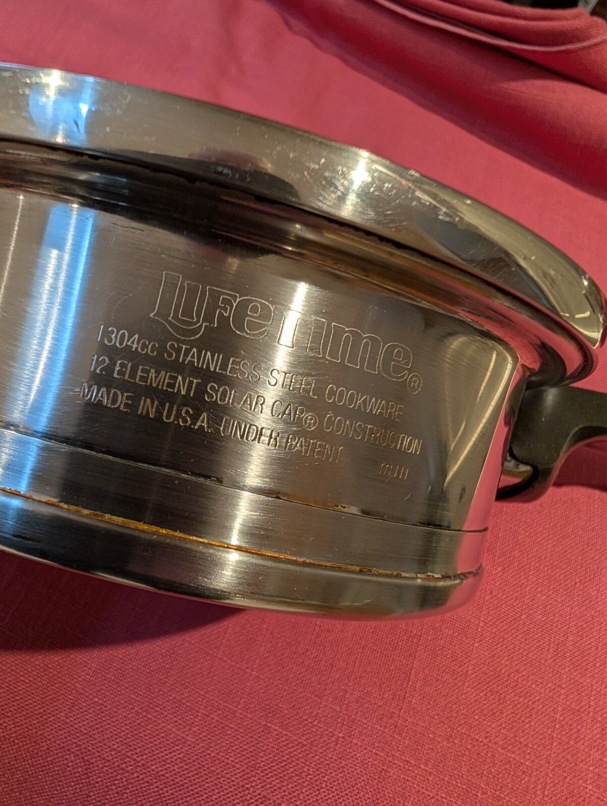 Vintage Lifetime Cookware Stainless Steel 1 QT 7.5″ Frying Pan Skillet