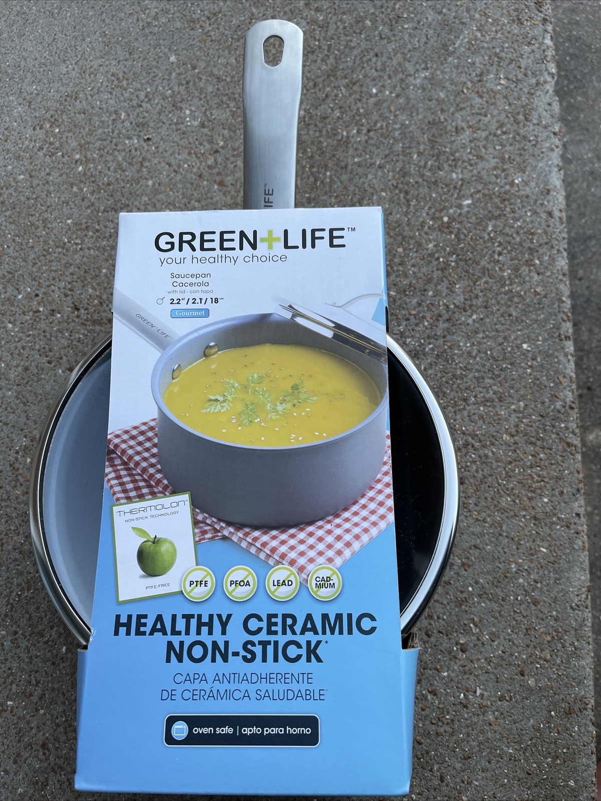 GreenLife Healthy Ceramic Nonstick, Saucepans with Lids, 2.2 Qt