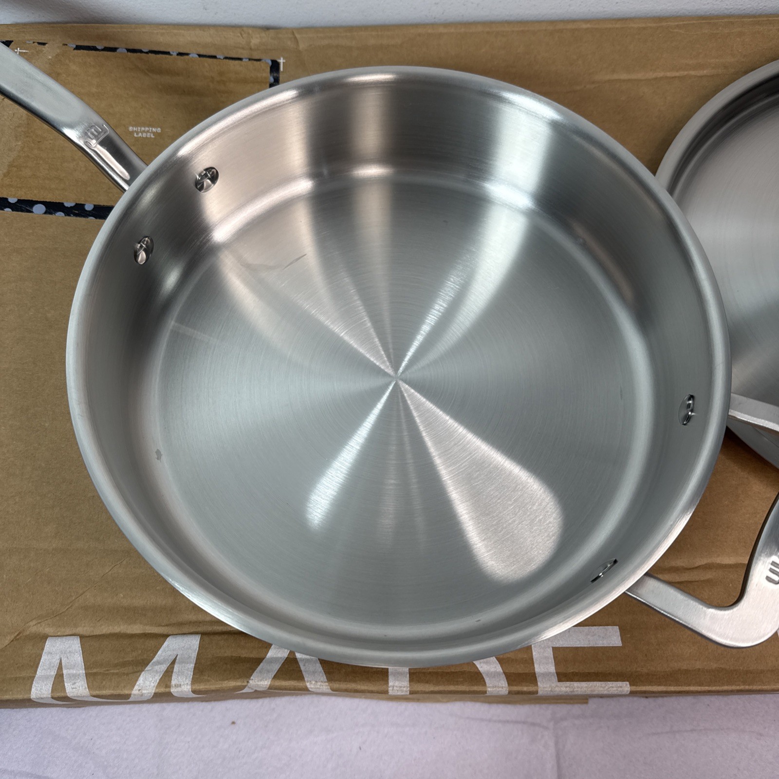 Made In 3.5 Quart Stainless Steel Saute Pan with Lid – All 5 Ply Clad NEW