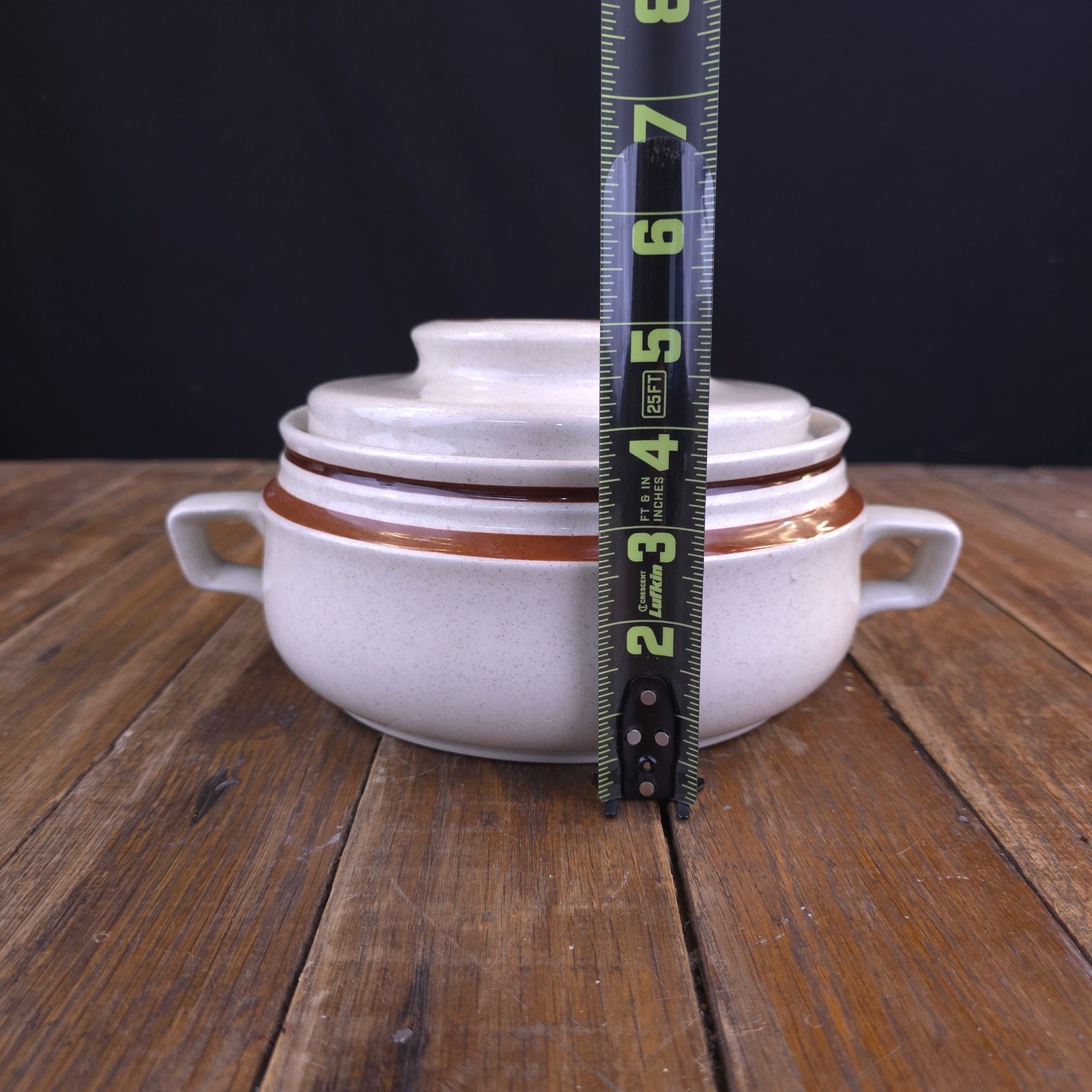 Vintage Casserole Dish with Lid Contemporary Chateau Hand Painted Stoneware Pot