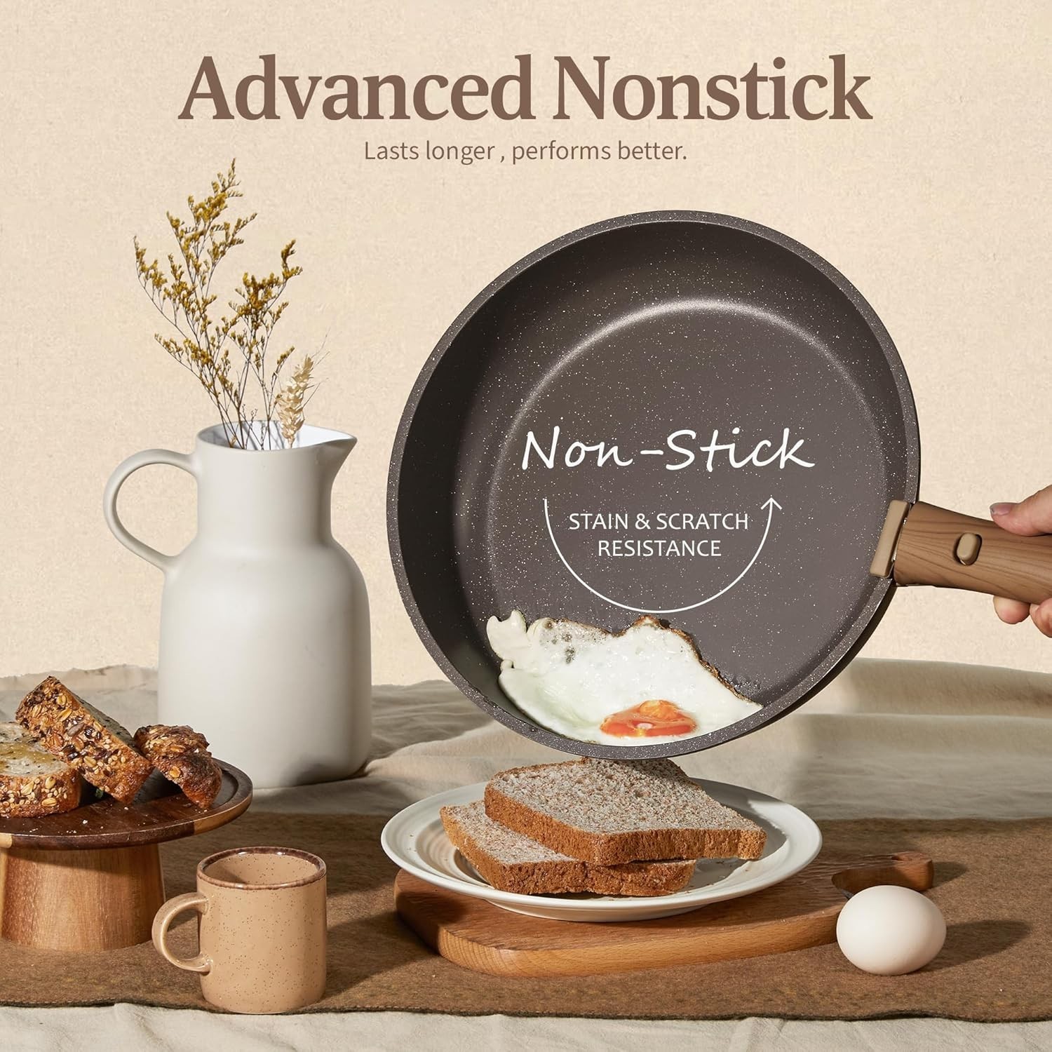 21PCS Pots and Pans Set Non Stick with Detachable Handle, Nonstick Cookware S…