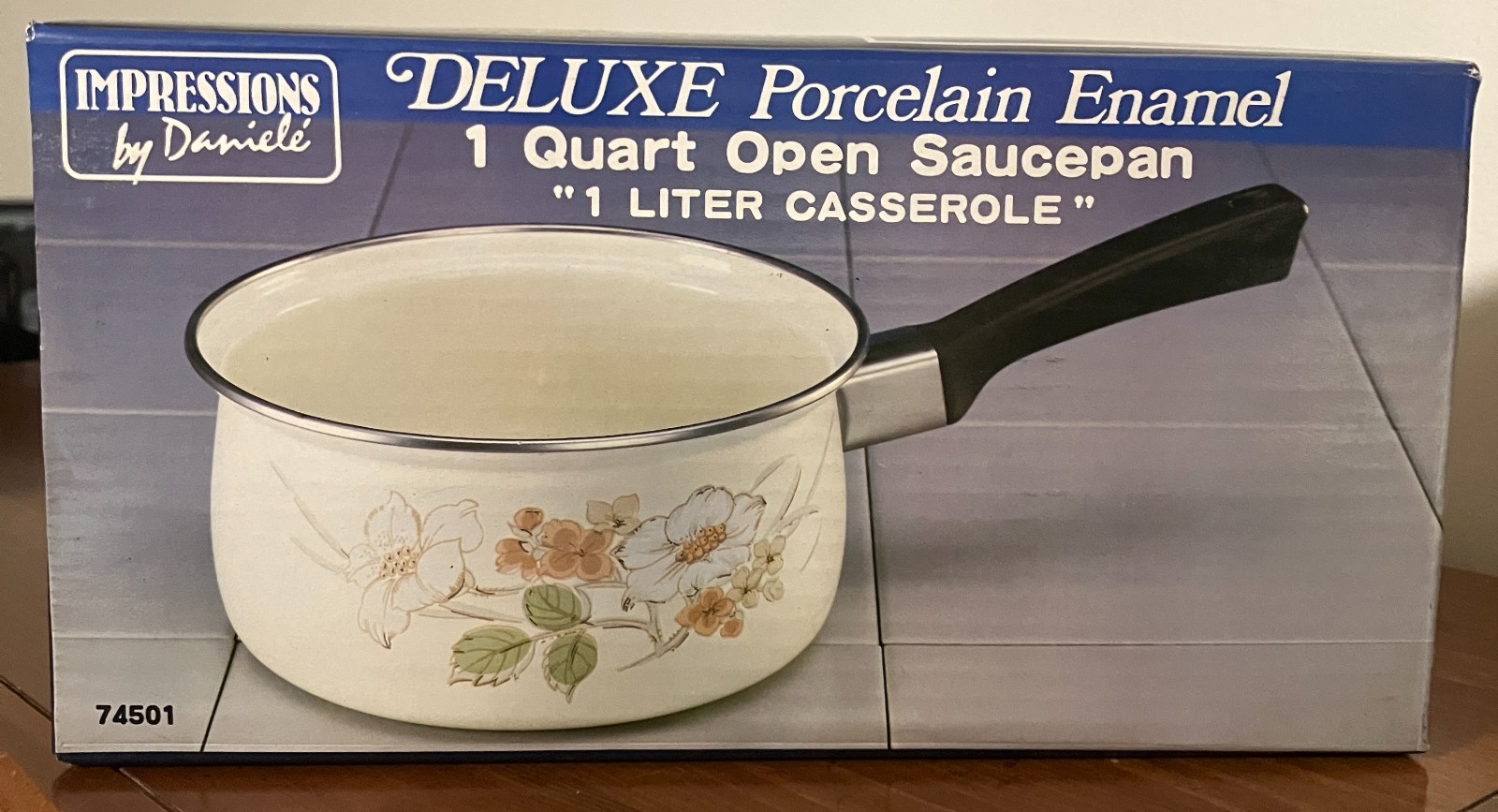One Quart Open Sauce Pan Porcelain Enamel IMPRESSIONS by Daniele’ 74501