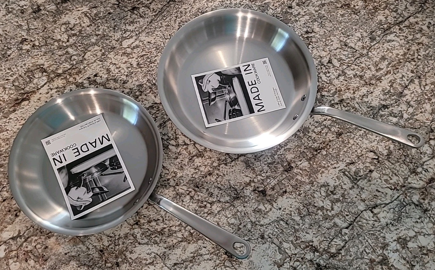 NEW Made In 10″ & 12″ Frying Pans/ Fry Pans – All Stainless Steel 5-Ply Clad