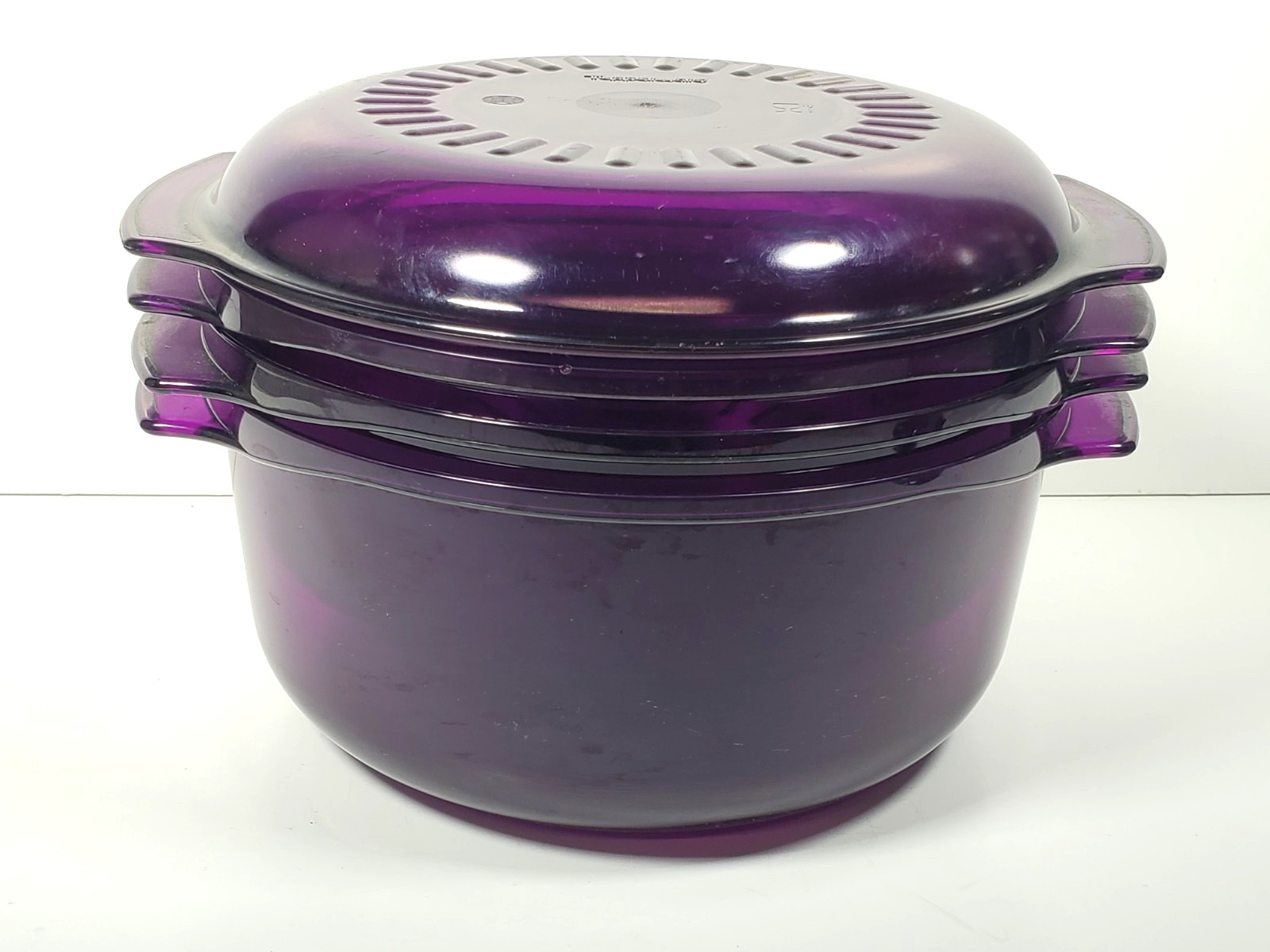 TUPPERWARE Purple Microwave Cooker Steamer 5 Pc Set
