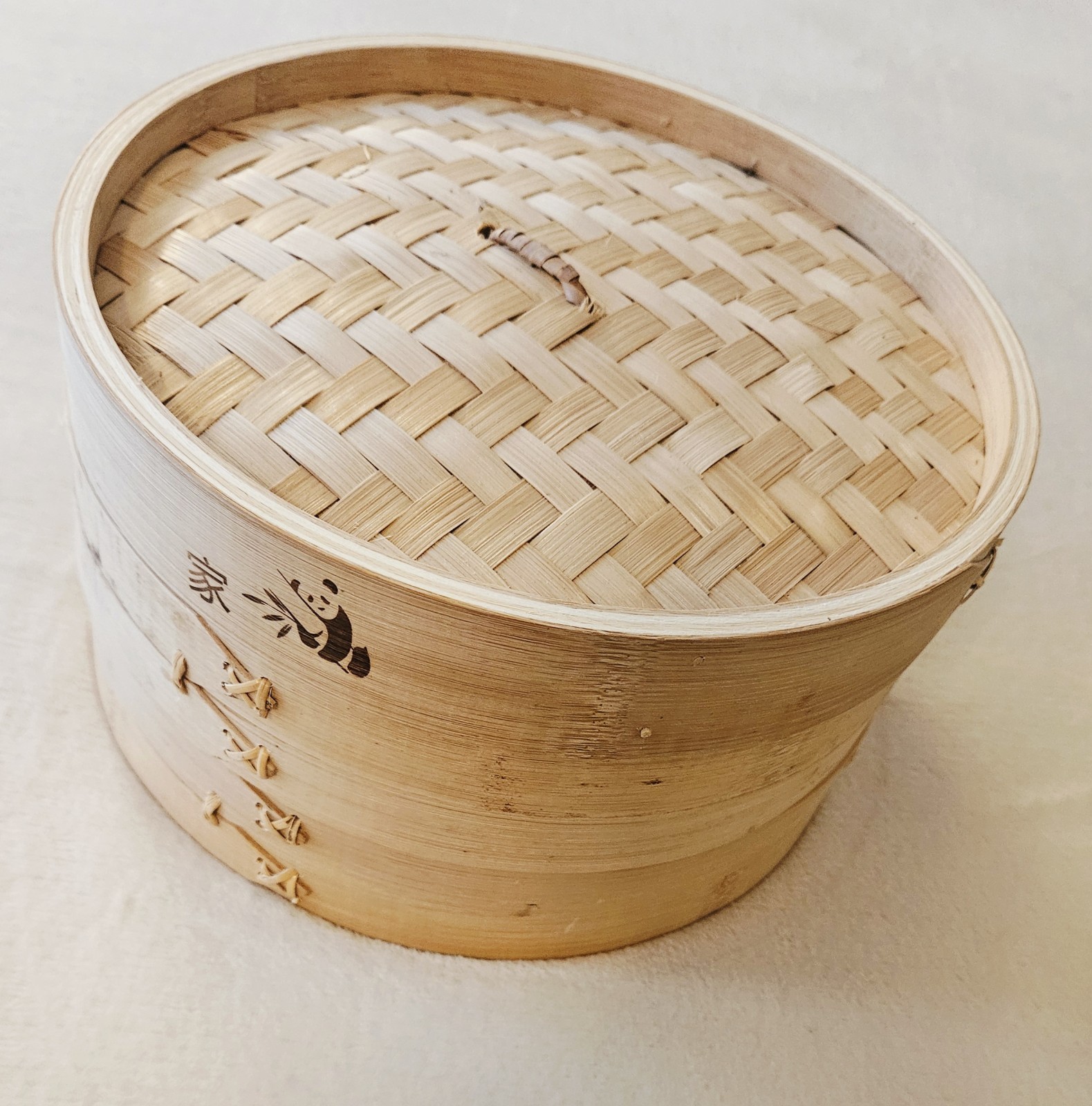 10″ Natural Bamboo 2-Tier Steamer with 4 Chopsticks & Approx 35 Paper Liners