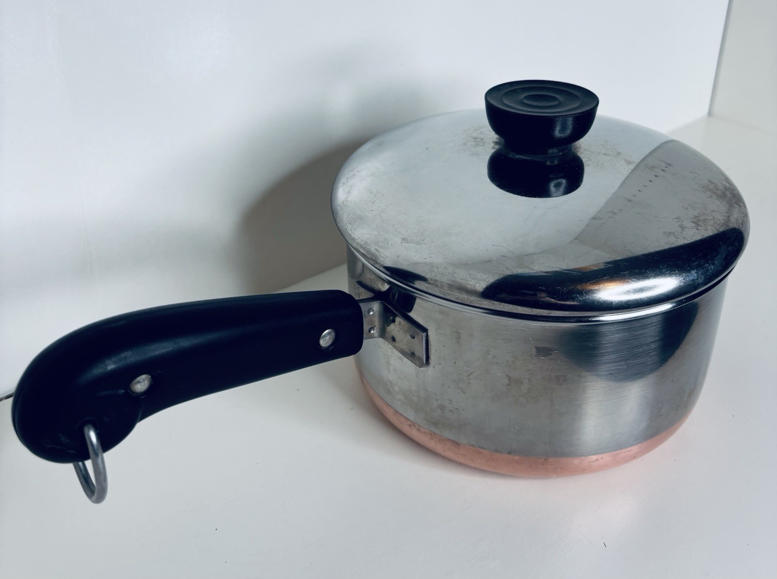 Revere Ware 1801 Pre-68 Copper Bottom Stainless 1-1/2 1.5 Quart Qt Sauce Pan Lid