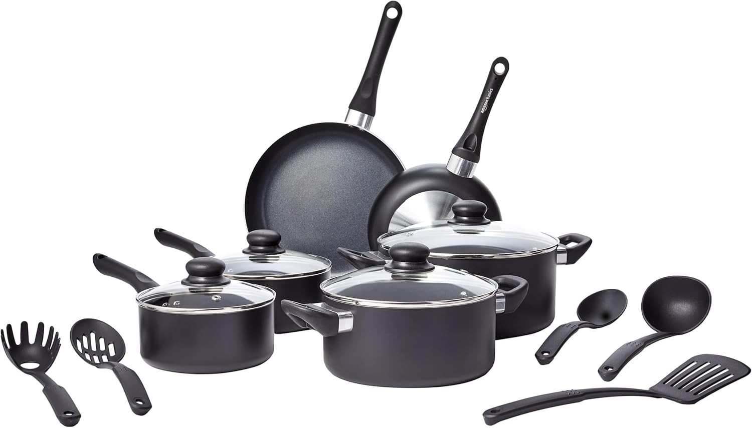 15-Piece Non-Stick Cookware Set, Stay-Cool Handles, Even Heating, Includes