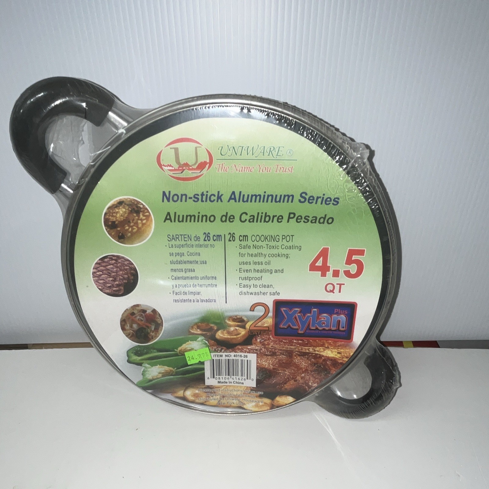 Uniware Non-Stick Aluminum Series 4.5 Qt Round Cooking Pot w/ Lid 26cm