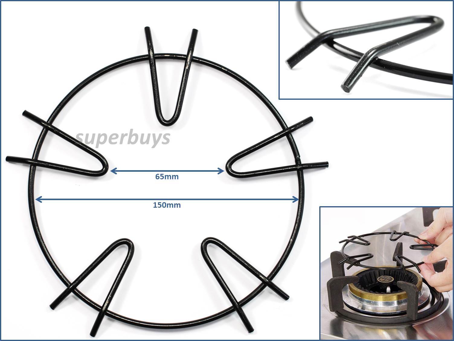 15cm Gas Hob Stove Cooker Hot Plate Coffee Pot Pan Stand Reducer Resizer Star
