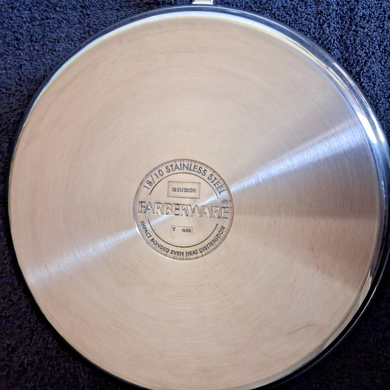 Farberware Classic Stainless Steel Covered Fry Pan 12″ With Helper Handle New