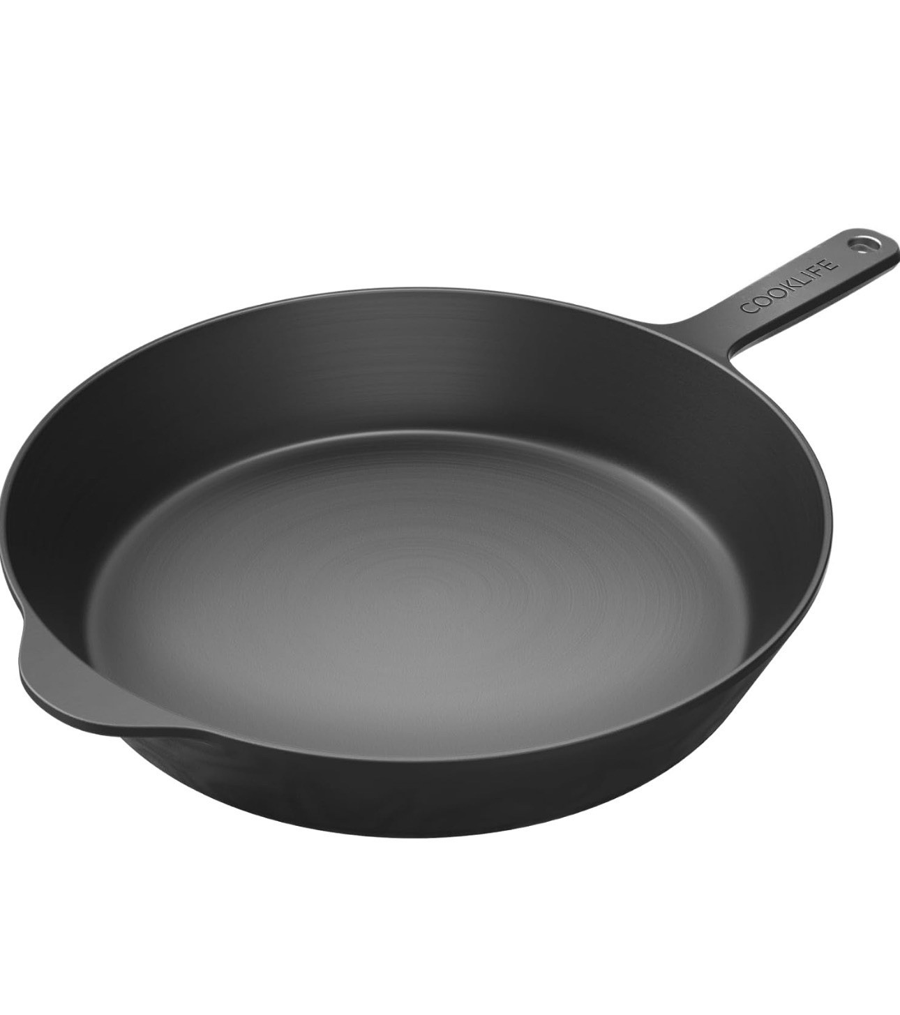 COOKLIFE 12 Inch Lightweight Pre-Seasoned Cast Iron Skillets, W/Spoon, BRAND NEW