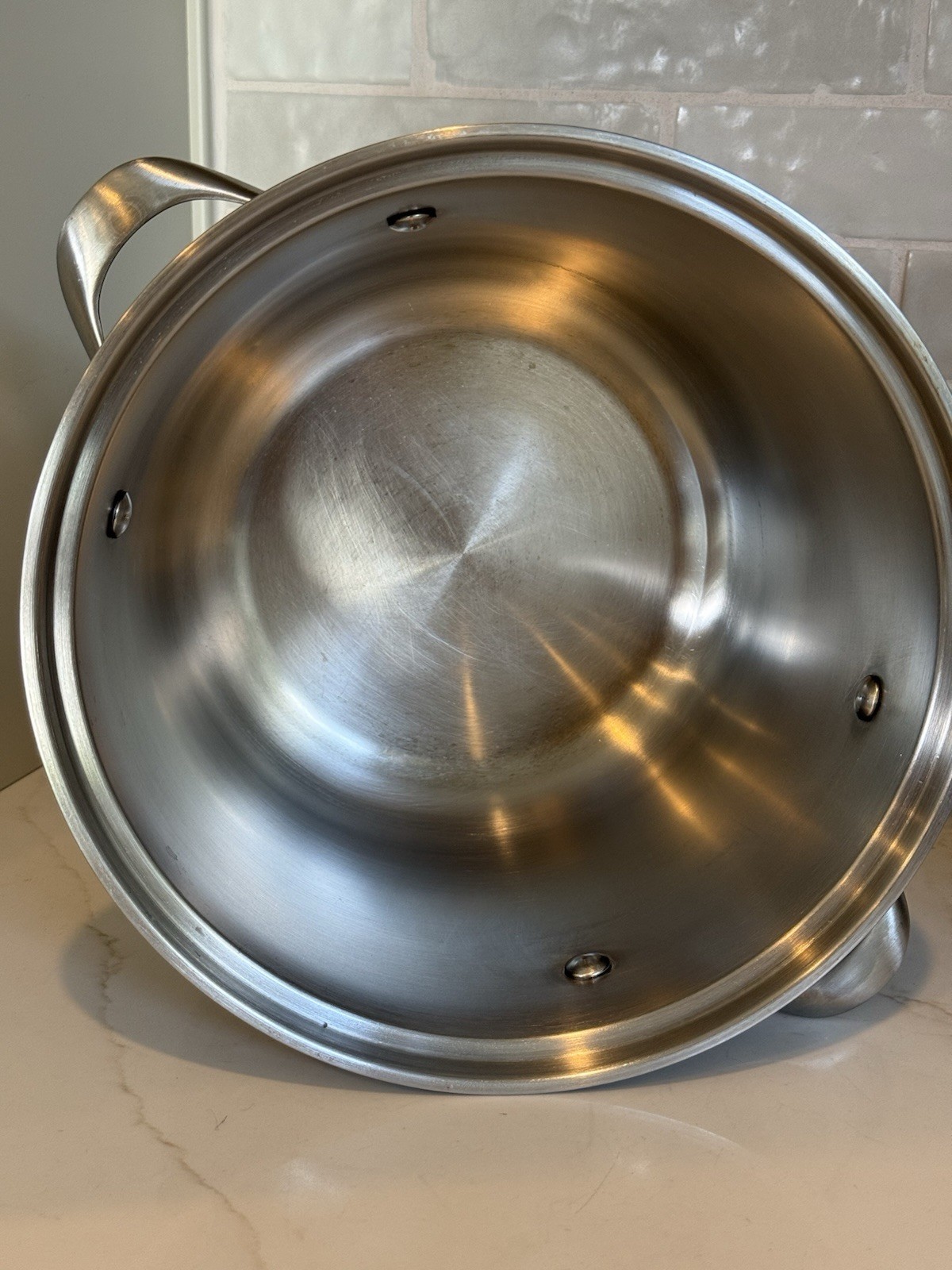 Calphalon 8 Qt Stainless Steel Stock Pot Steamer Strainer Insert Lid 4 Pc