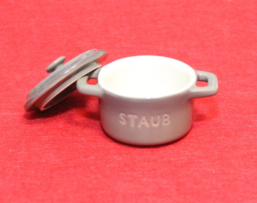 Staub Mini Stoneware Pot Coquette with Lid Super Tiny Dutch Oven Miniature 1.5″