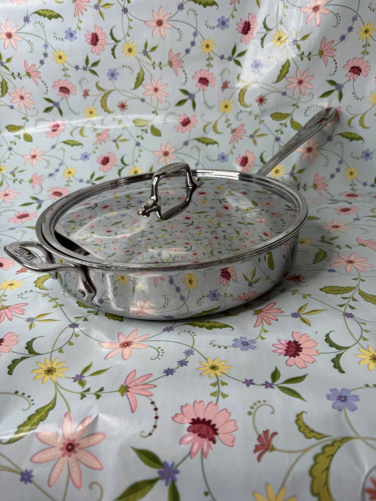 All Clad 11 Inch Skillet With Lid Stainless Extra Clean