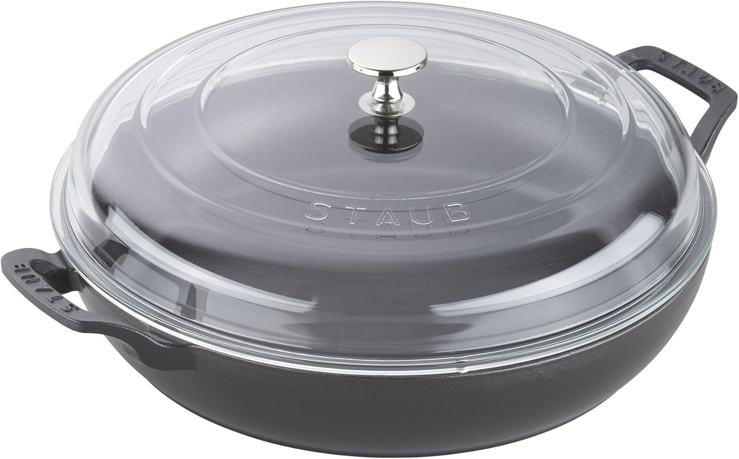Cast Iron Braiser w/ Glass Lid, Dutch Oven, 3.5-Qt, Serves 3-4, Matte Black
