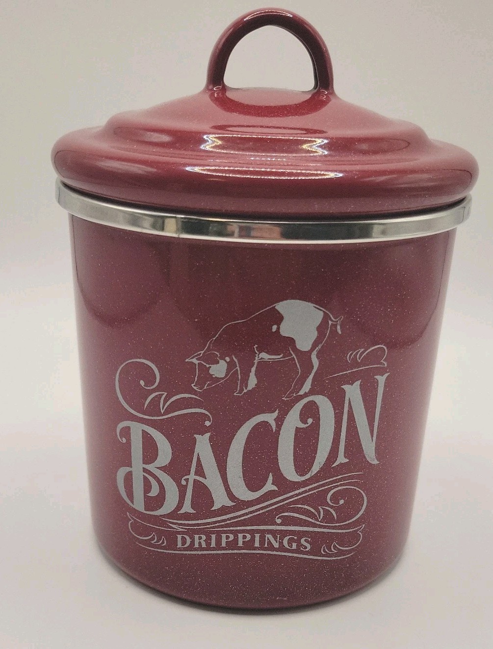 Ayesha Curry Modern Tradition Bacon Grease Can Red Bacon Drippings Farmhouse