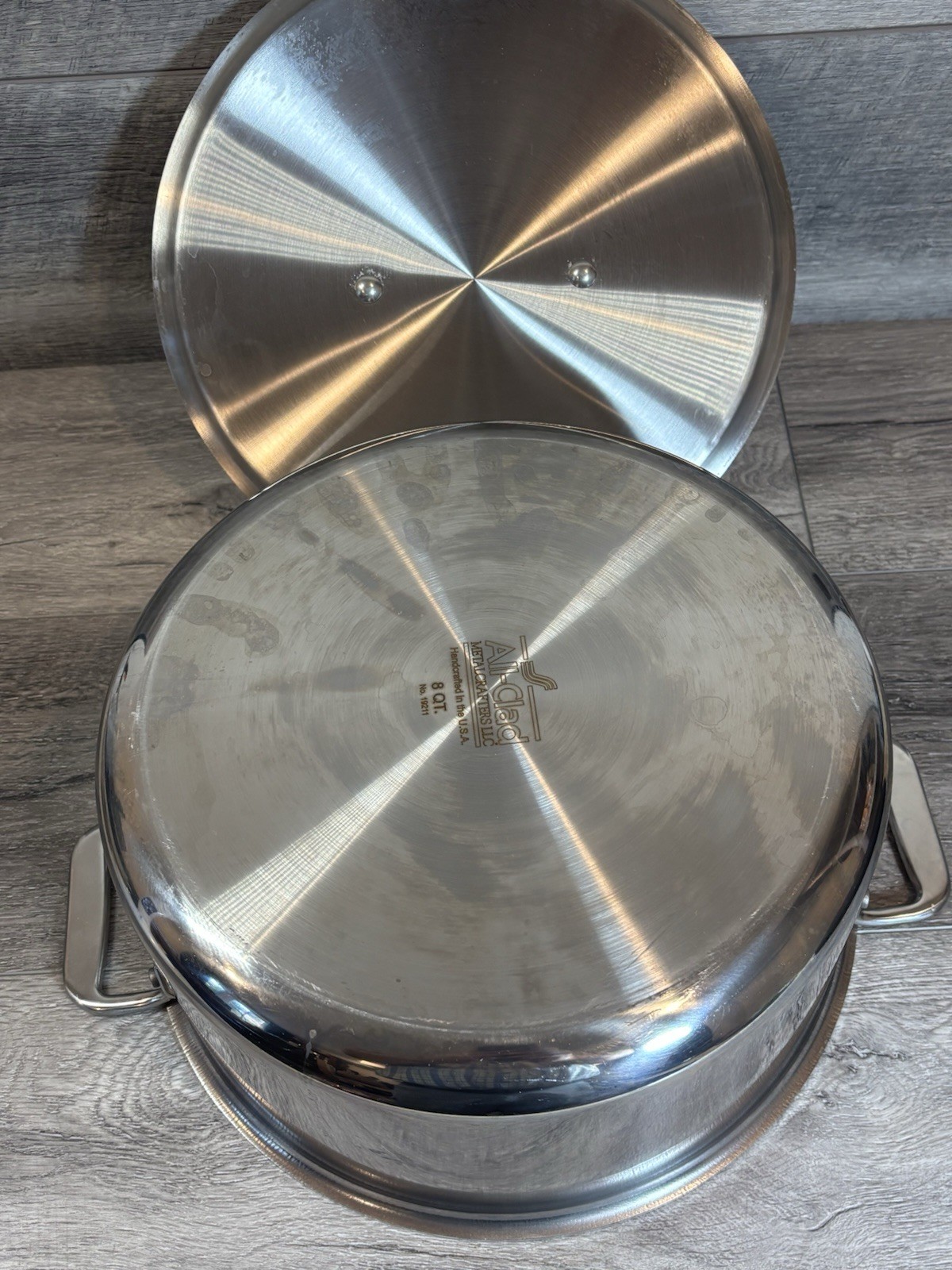All Clad Stainless Steel 8 Quart Stock Pot with Lid Made in USA