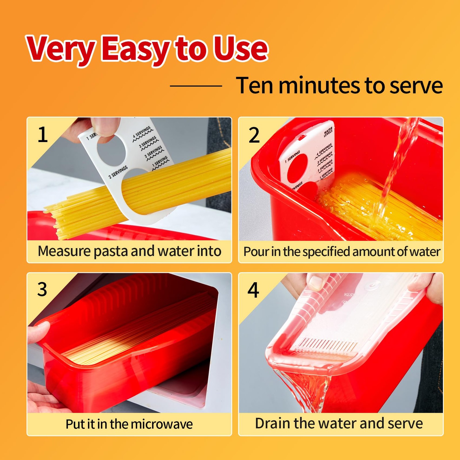 Microwave Pasta Spaghetti Cooker Pot with Strainer Lid,Pasta Cooker in Microw…