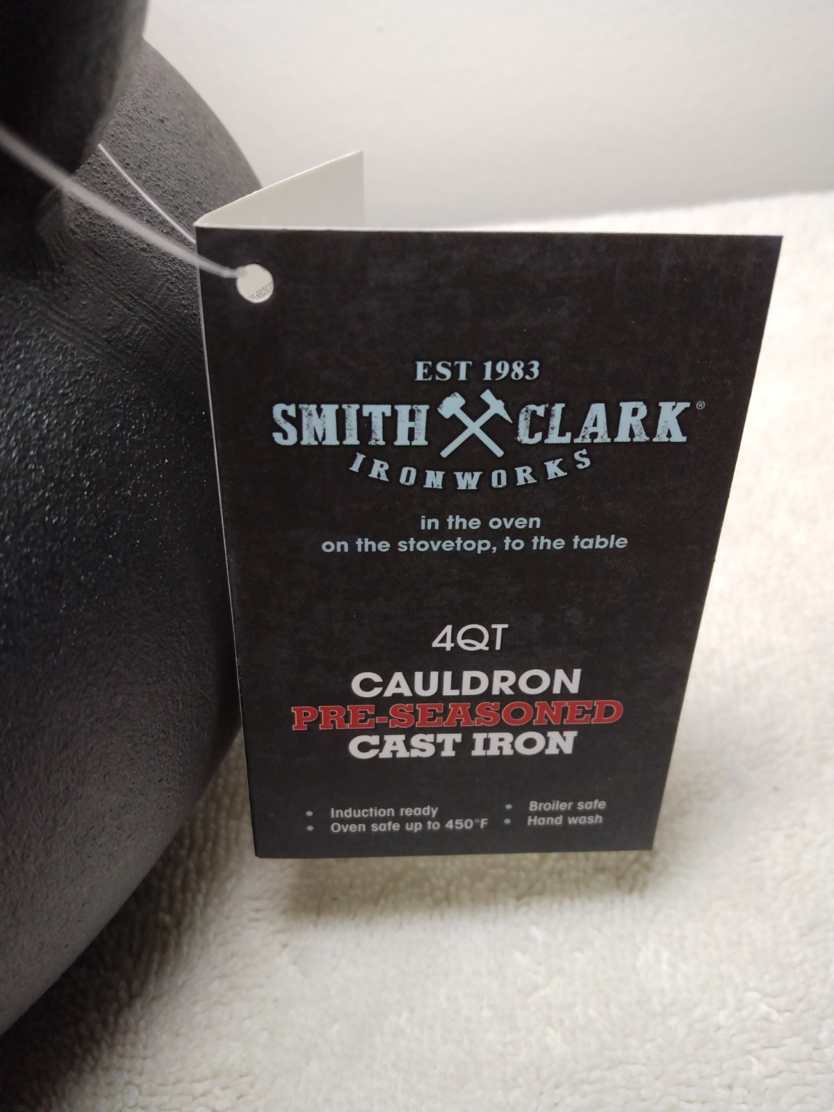 Smith & Clark 4QT Cast Iron Cauldron Witches Brew Bubbling Lid Green Halloween