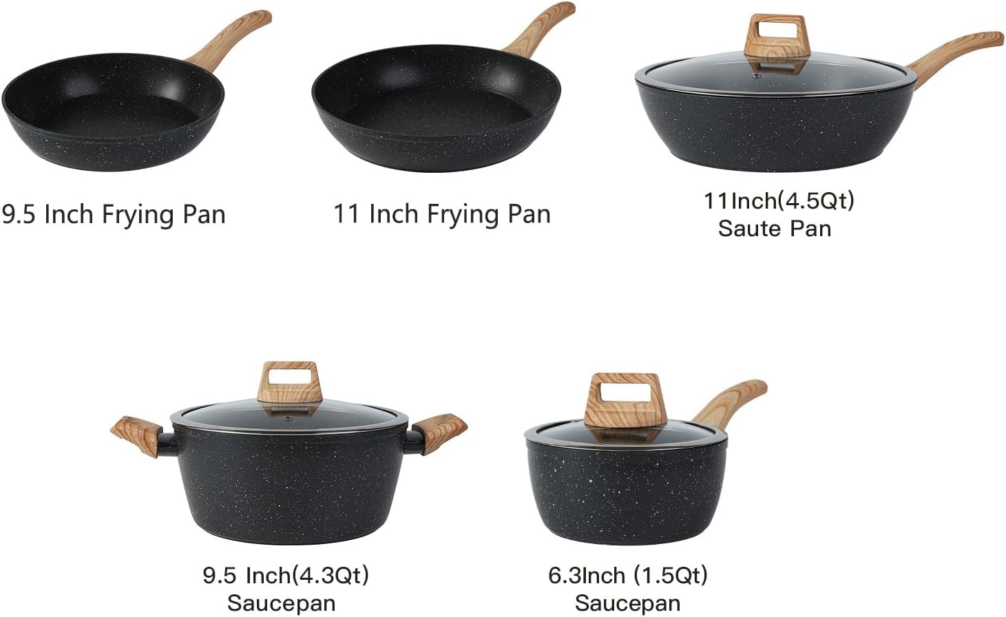 16PCS Pots and Pans Set Non Stick Cookware Set Nonstick with Cooking Set