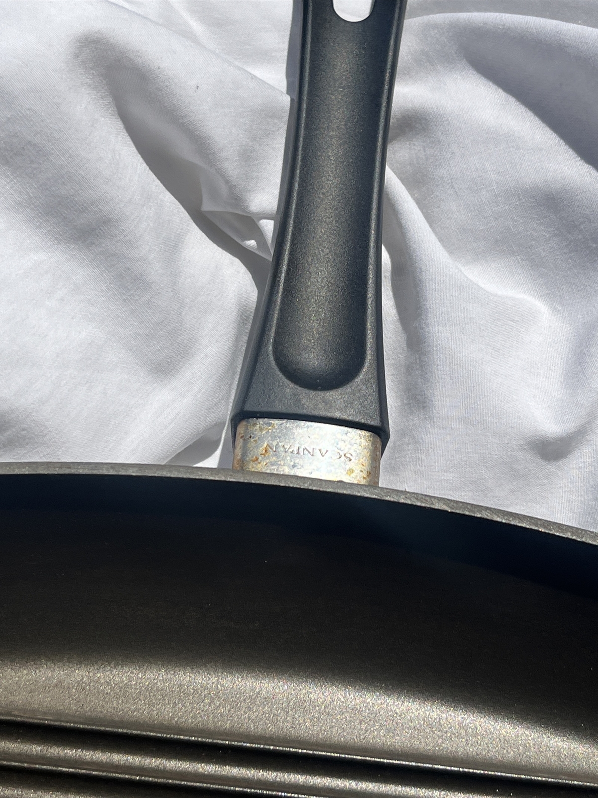 SCANPAN CLASSIC 10 1/2″ Square Stovetop Grill Pan Ceramic Titanium Denmark EUC