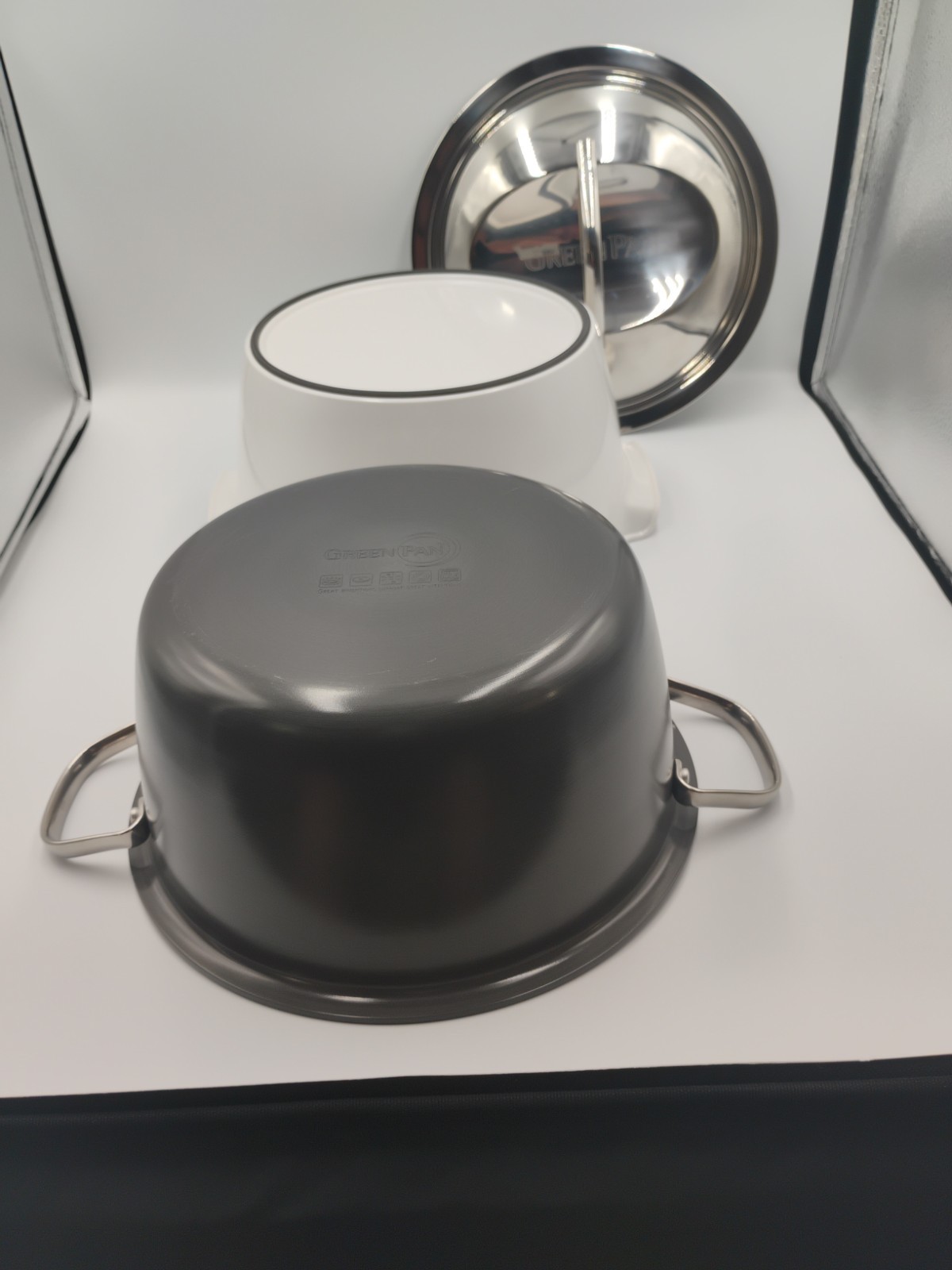 New Green Pan 5Qt 3-Piece Hot Pot Casserole/ Dutch Oven Set W/ Thermal Server