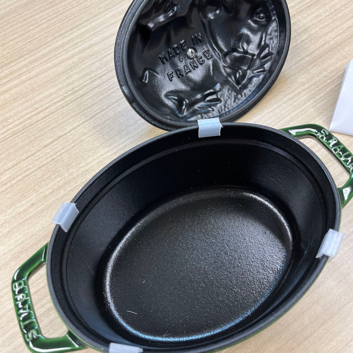 Staub Piggy Cocotte 17cm Oval Basil Green Enameled Cast Iron Pot Brand New