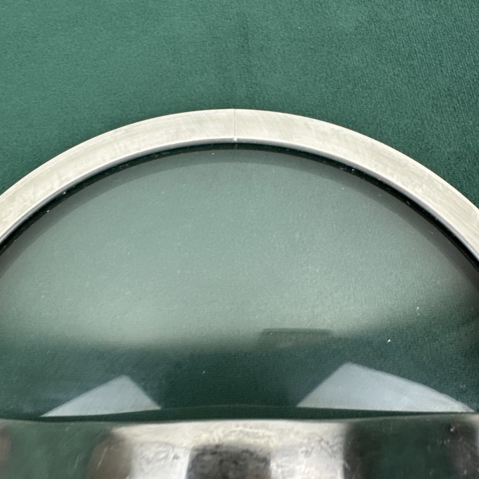 Calphalon Glass Lid pan 6 3/4″ Inside Replacement stainless Good Condition