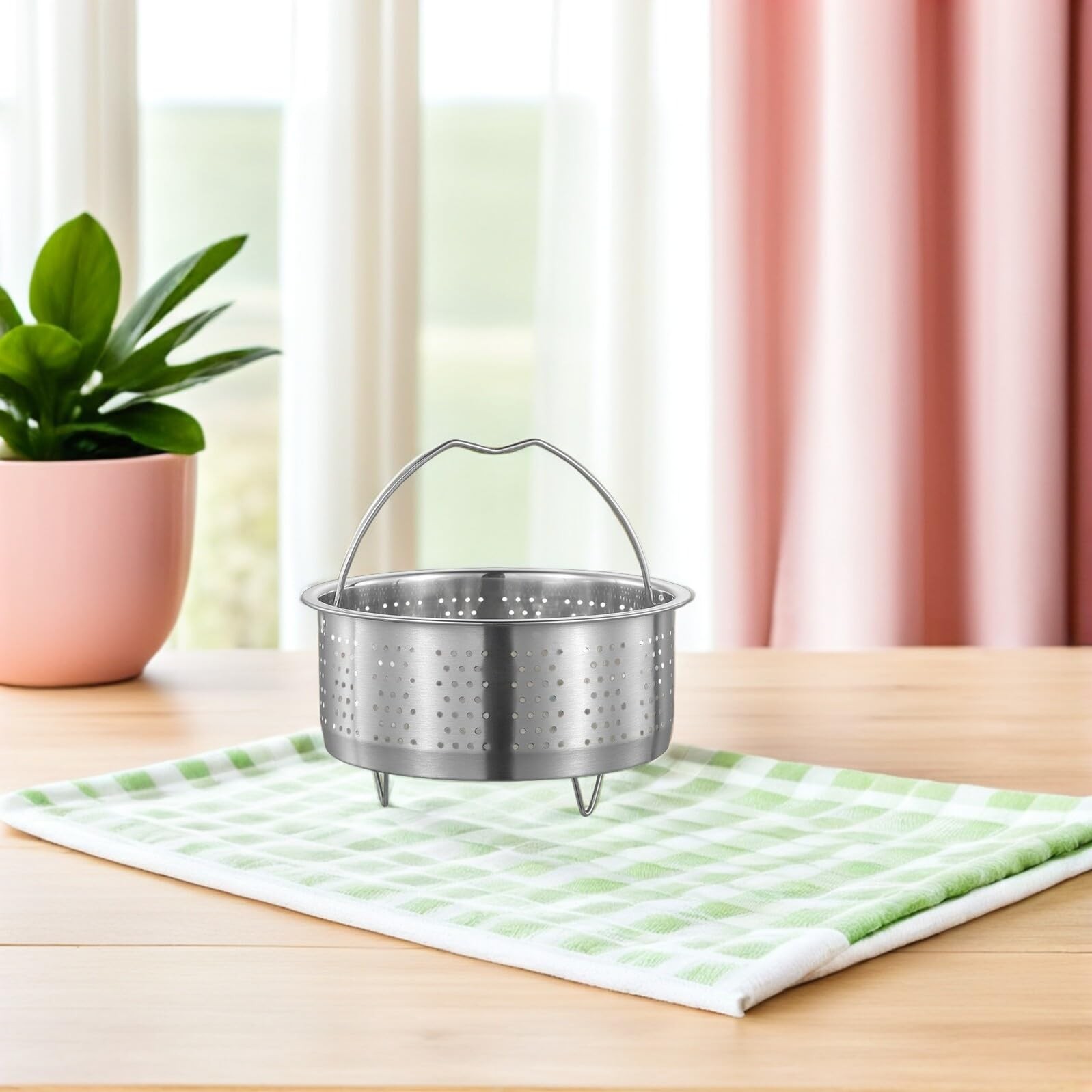 Upkoch Mesh Strainer Steamer Basket Stainless Steel Vegetable Steamer Basket